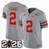 Men's Ohio State Buckeyes #2 Emeka Egbuka Grey 2025 CFP Final Patch F.U.S.E. Vapor Limited Stitched Football Jersey,baseball caps,new era cap wholesale,wholesale hats